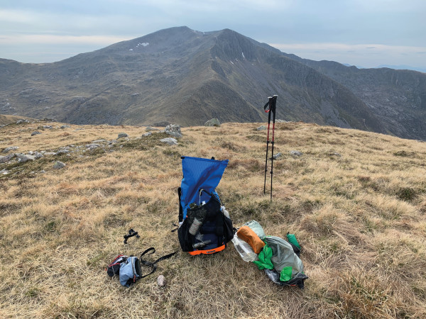 A likely spot on a ridge line: not too exposed and not too tussocky.