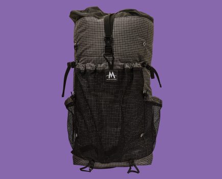 Mountain Laurel Designs Exodus backpack, black, purple background