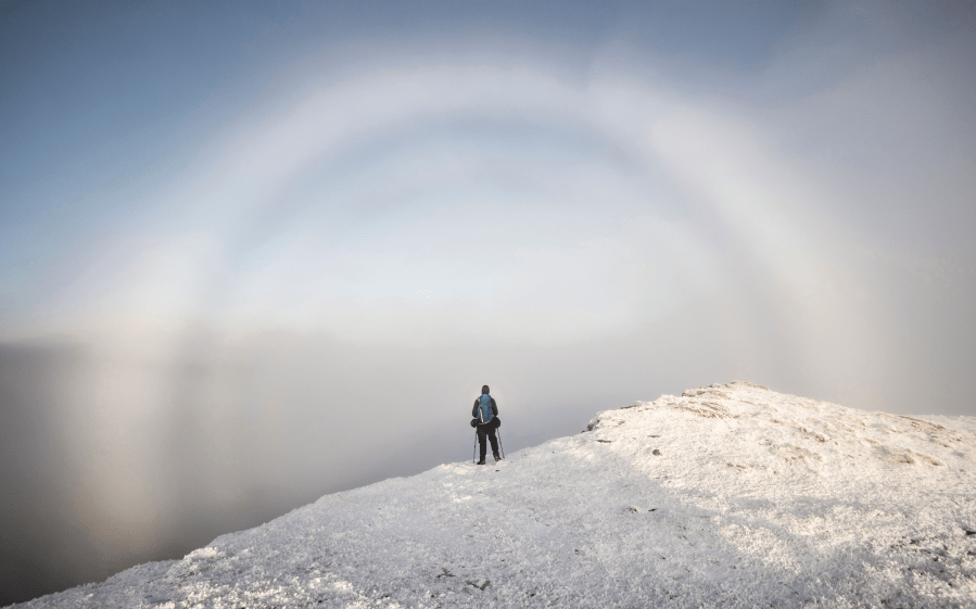 Fogbow on Slioch - mountain weather