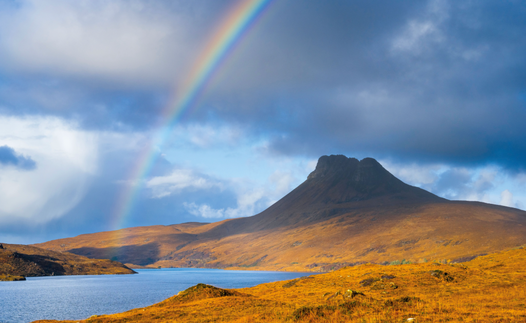 mountain weather - Rainbow over Stac Pollaidh