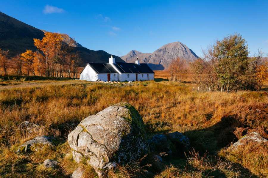 Glencoe cottage in a late October clear morning light © ANADMAN BVBA