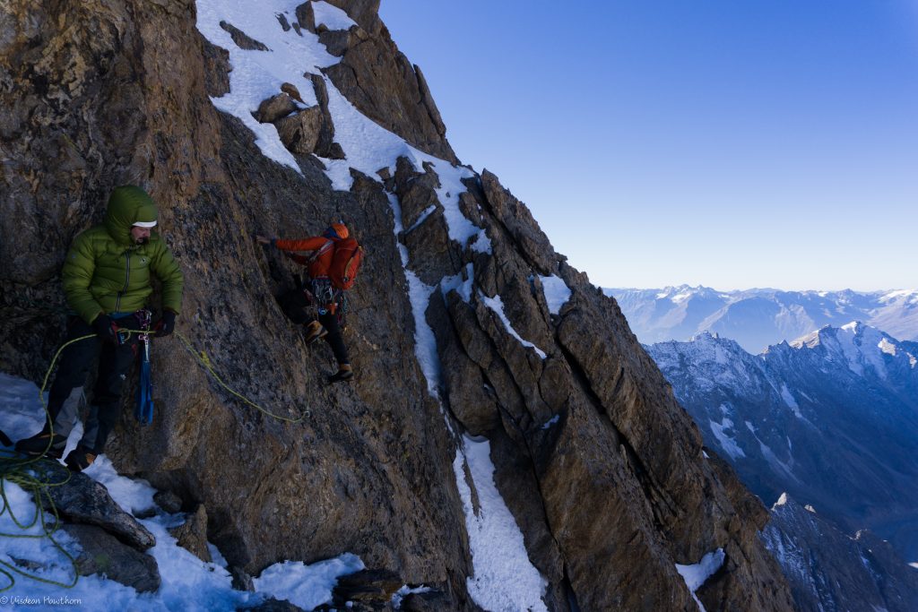 Climbing mountain on Summit to Eat trip