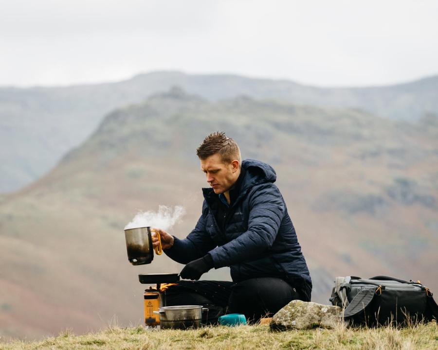 One of the different types of camping stoves demonstrated by Fell Foodie.