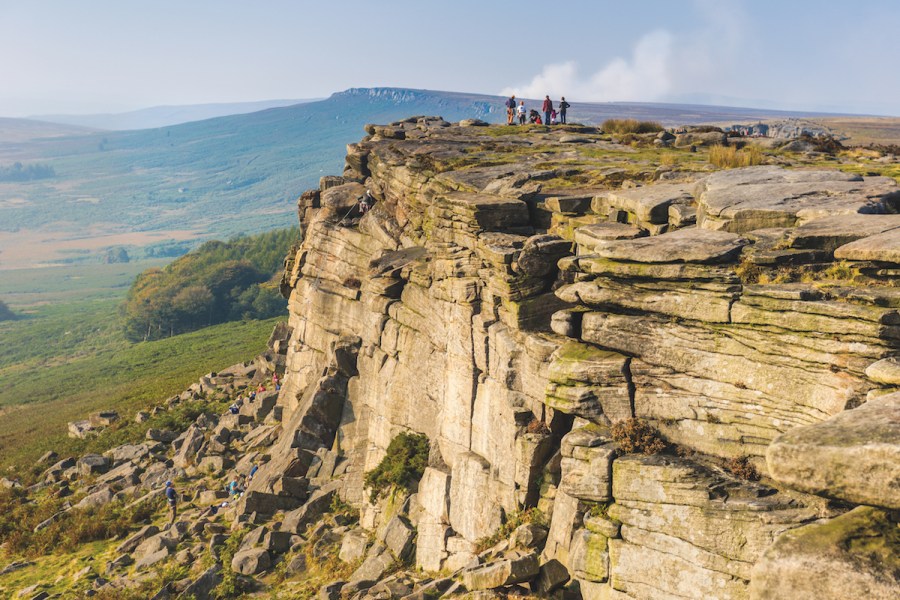 Sun shining against Stanage Edge, Sheffield