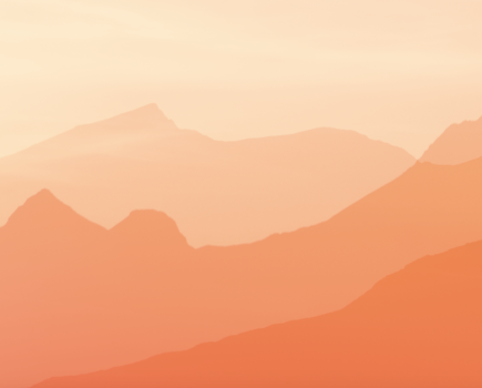 Outline of three mountains in orange tones