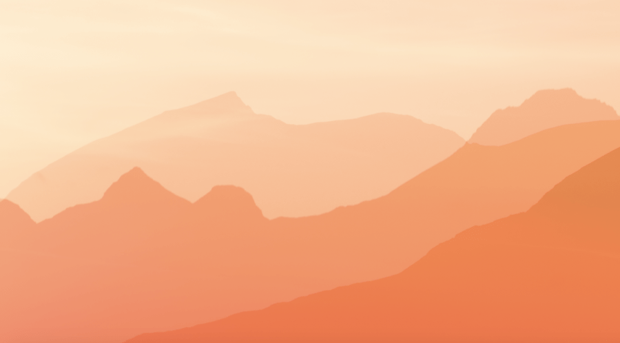 Outline of three mountains in orange tones