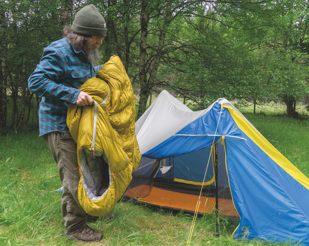 Chris Townsend demonstrates how to choose a sleeping bag besides a one-man tent.