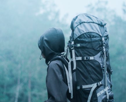 A hiker wondering how to stay dry on a walk.