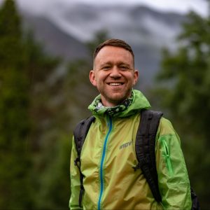 James Forrest at the start of his National Three Peaks adventure
