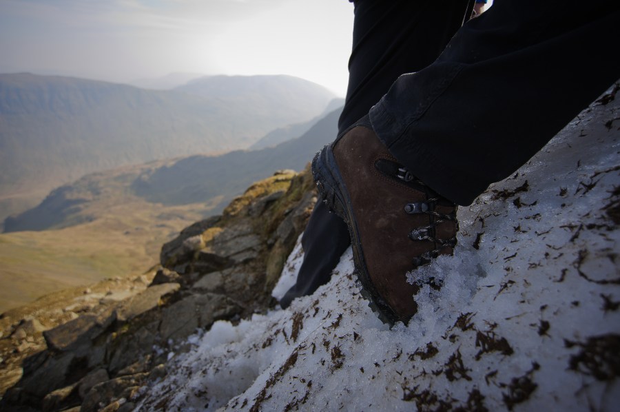 Can walking boots be resoled or repaired? Hiking boots on Helvellyn.