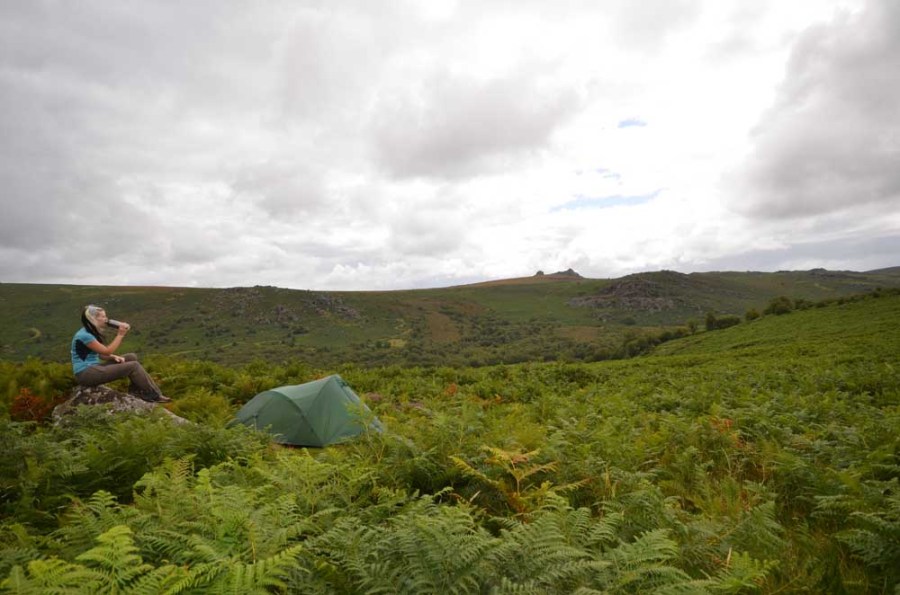 Phoebe wild camping on Darmoor. Photo: Phoebe Smith