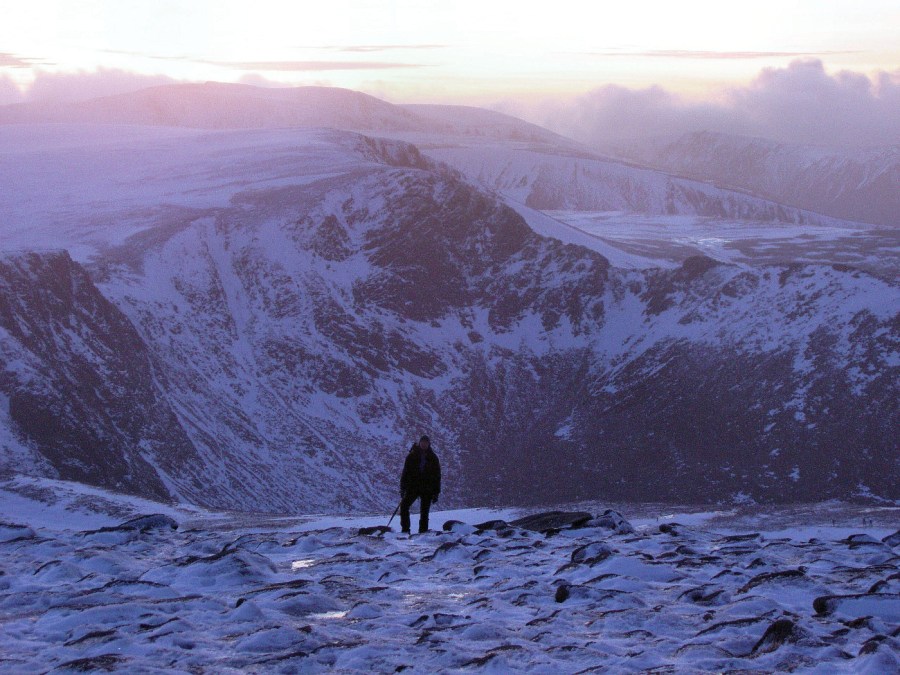 Ascending Cairn gorm from the west, Northern Corries behind