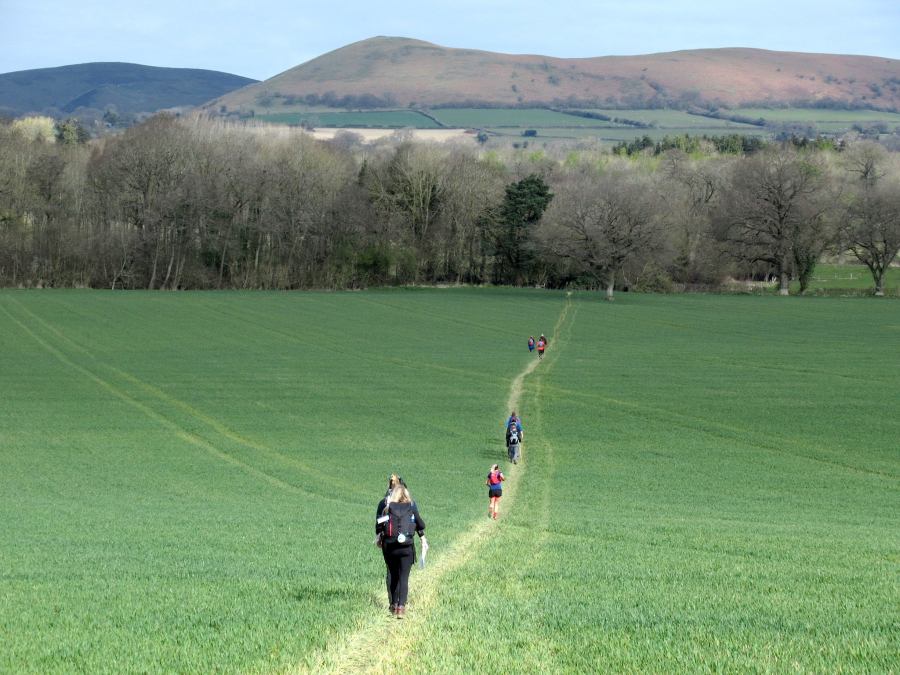 Across the fields to Ragleth on the Shropshire Way 80k