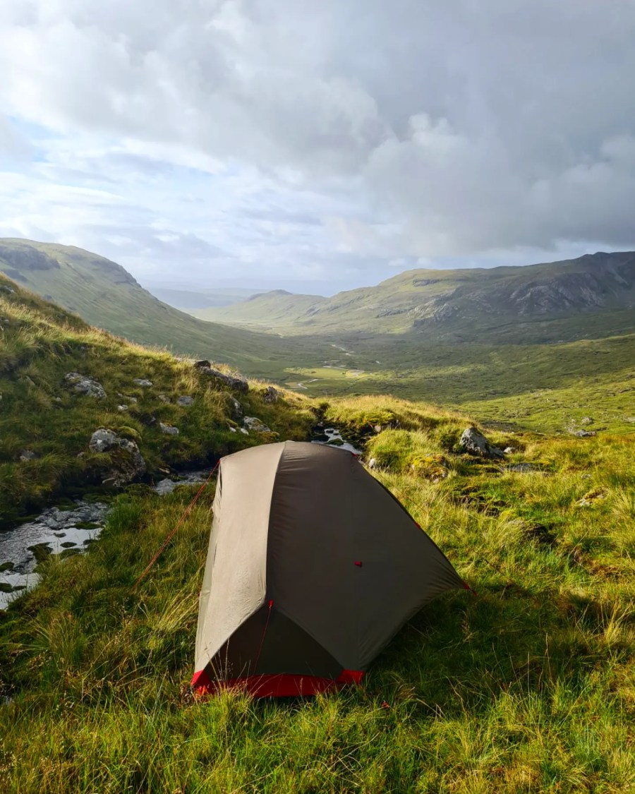 Camping at Am Bealach, Assynt on the Cape Wrath Trail_credit Heather Mackins