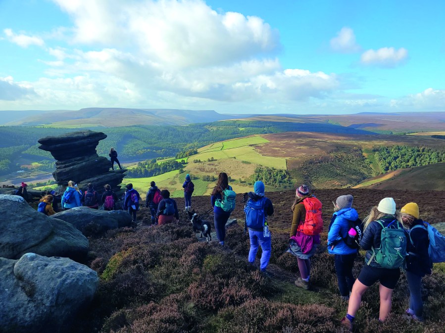 Emily leading a guided walk in the Peak District.Credit: Emily Taylor/@trigsandteeth 