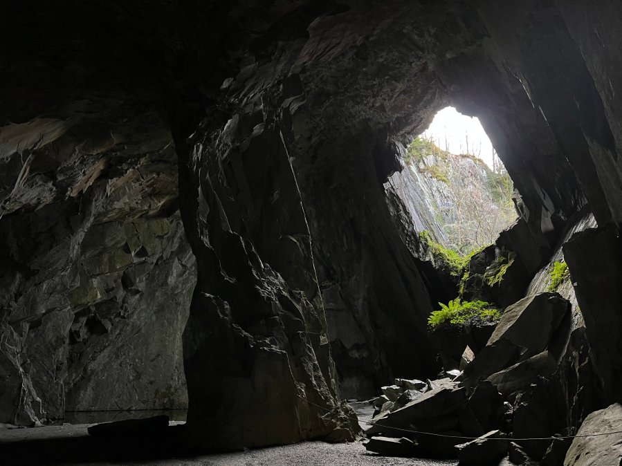 Inside Cathedral Cave, lake District
