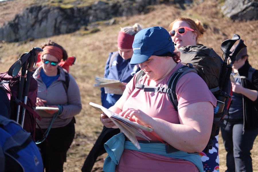 Plus-size women on a hiking and navigation course organised by Steph Wetherell.Credit: Steph Wetherell