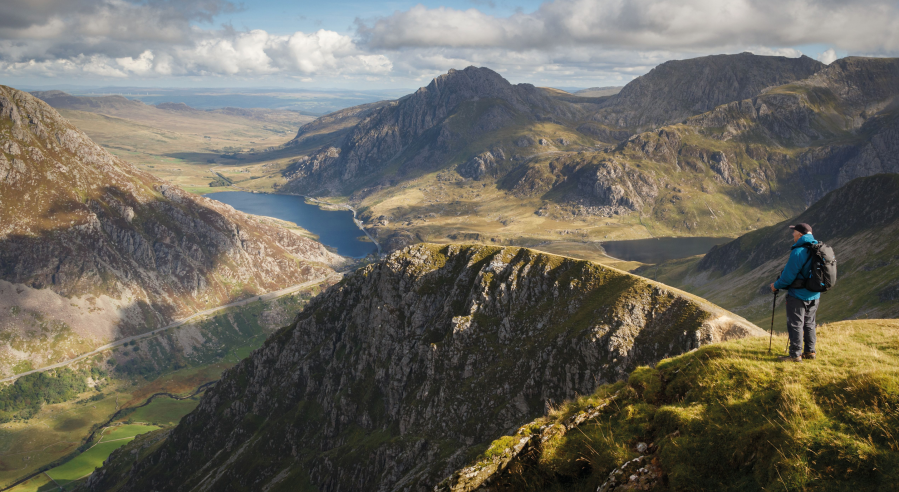 Admiring the superlative view from Foel Goch