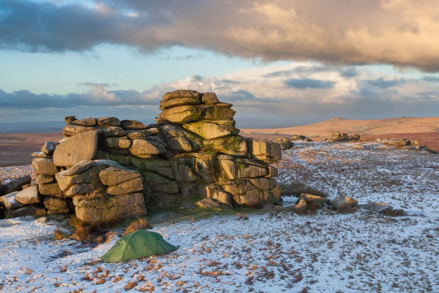 One of Alex's Dartmoor camps, below Fur Tor. Photo: Alex Nail