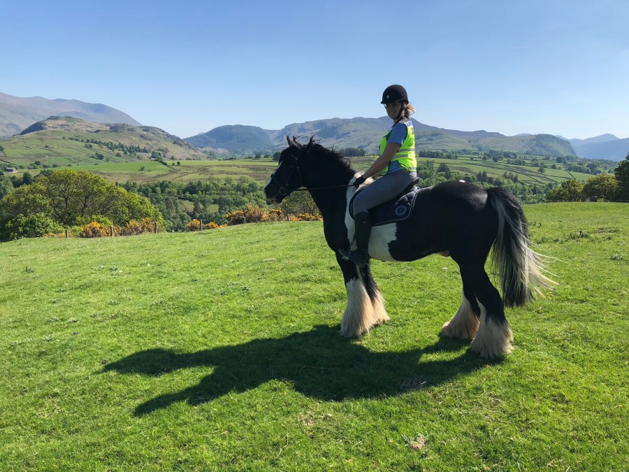 Charlotte exploring Latrigg through the ears.