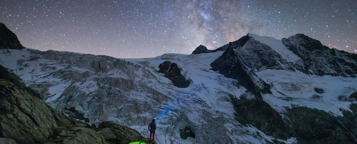 A wild camp on Walkers' Haute Route in the Alps