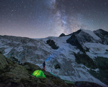 A wild camp on Walkers' Haute Route in the Alps