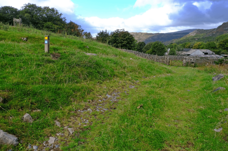 WP2 Harter Fell route by Viv Crow - waymarked track junction near Penny Hill Farm