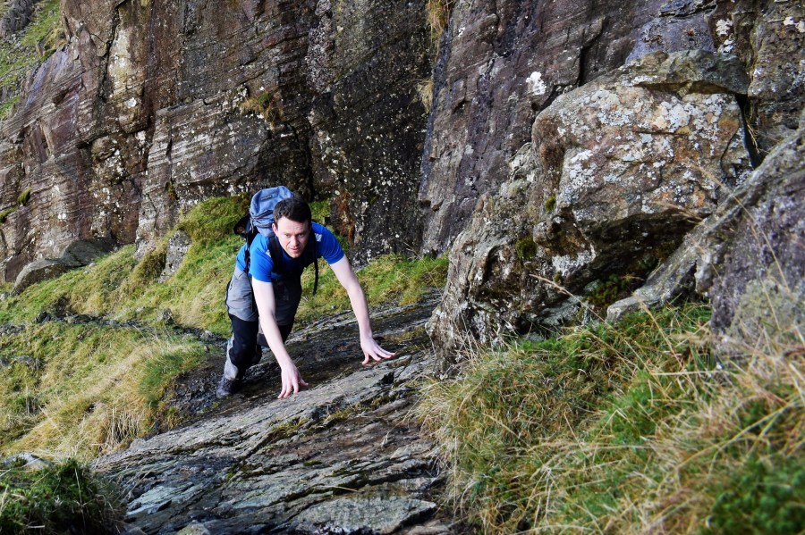 Carefully negotiating the Shamrock Traverse