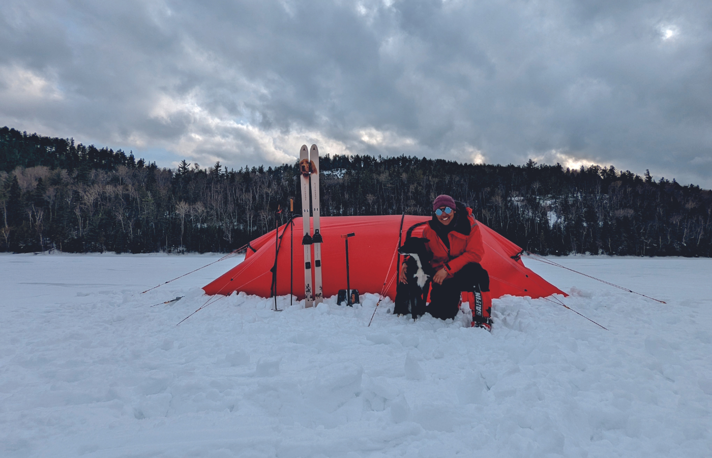 Emily Ford in front of her hilleberg tent 