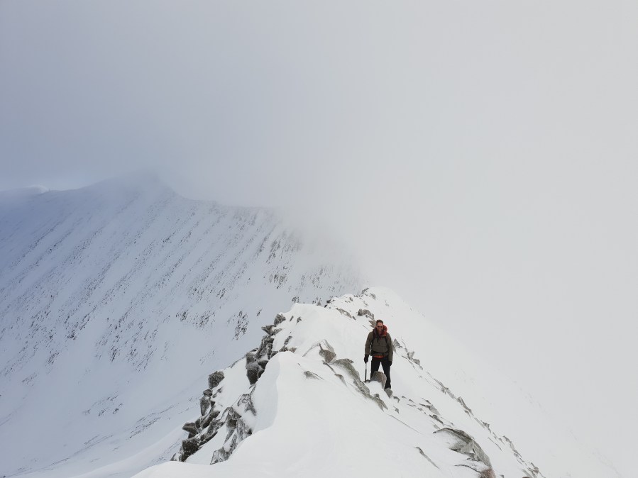 Looking back at CMD arete as cloud comes in