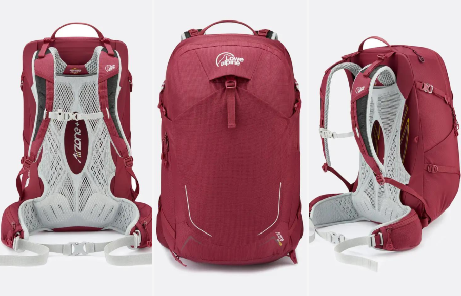 Lowe Alpine Airzone review different angles of daypack