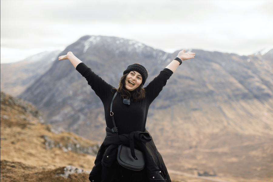 A woman enjoying Glencoe at the Women in the Hills residential retreat.