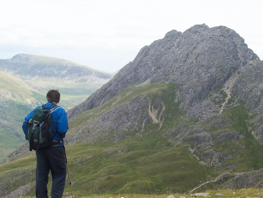 1 Looking back on Tryfan on the Bochlwyd Horseshoe