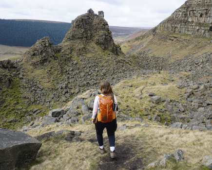 Walking towards Alport Castles and The Tower past Little Moor.JPG