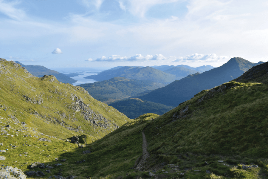 1. Views of a distant Loch Lomond from Ben Vorlich.