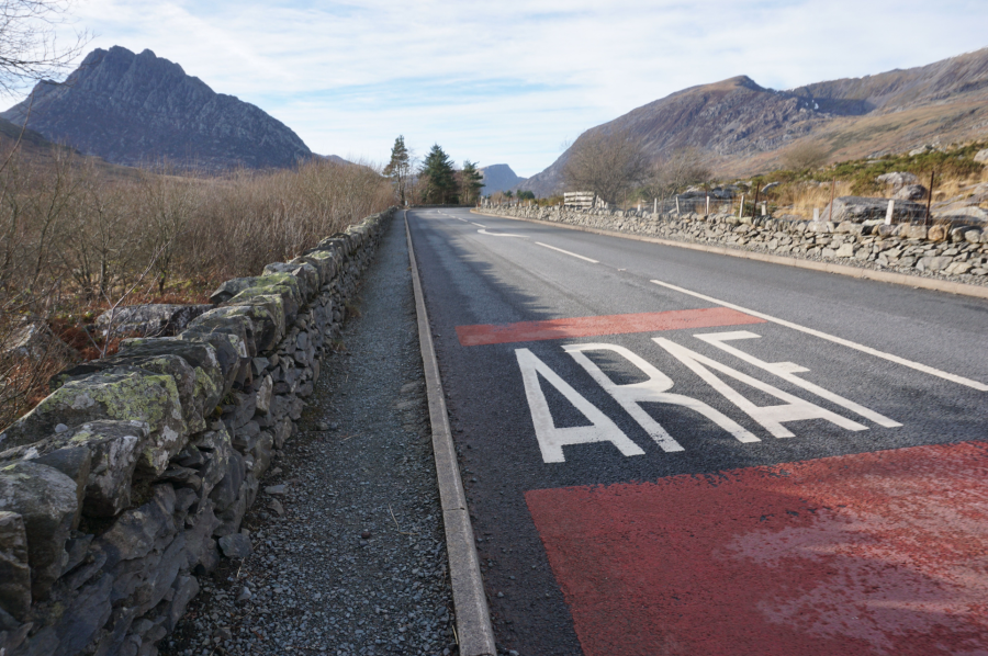 Pen yr Ole Wen. The A5, Ogwen Valley, with Tryfan in the background. Credit: Francesca Donovan