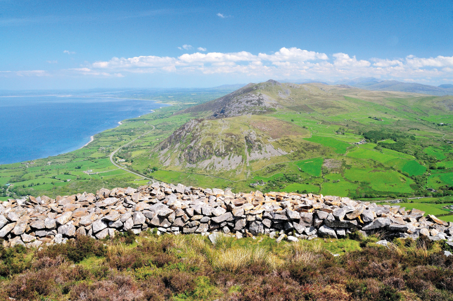 Yr Eifl - View looking north - east fro m Tre’r Ceiri to Moel - Pen - llechog and, beyond, Gyrn Ddu and Gyrn Goch.