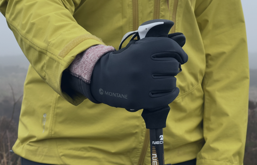 The Montane Windjammer Lites on test in our guide to the best hiking gloves. Credit: Francesca Donovan