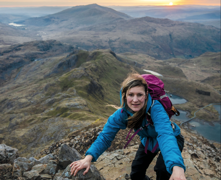 Hanna Lindon scrambling the Snowdon Horseshoe scramble_TGO May 23