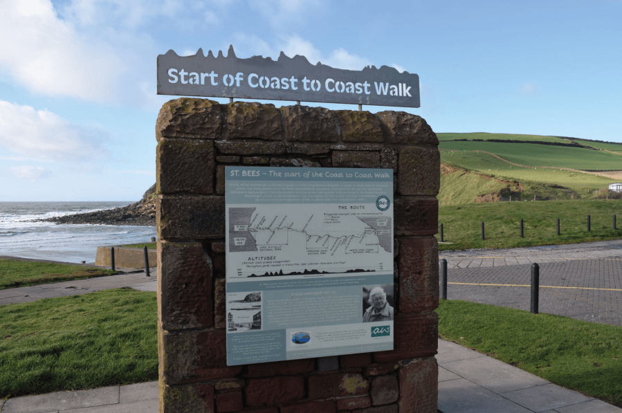 1. Sign in St Bees marking the start of the guide to the coast to coast trail - James Forrest.JPG