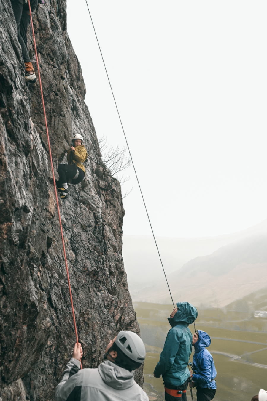 Climbing at Raven Crag in the Langdales, Lake District