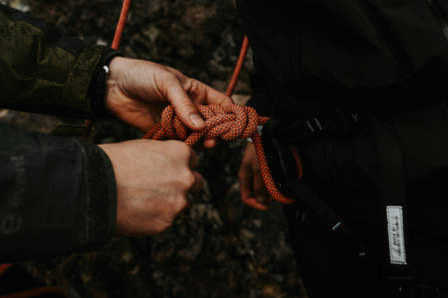 Learning knots at the Arc'teryx Academy in the Lake District