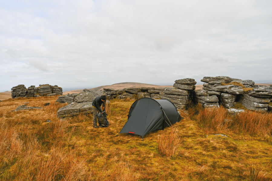 Our camp at Wild Tor. Credit: Tim Gent