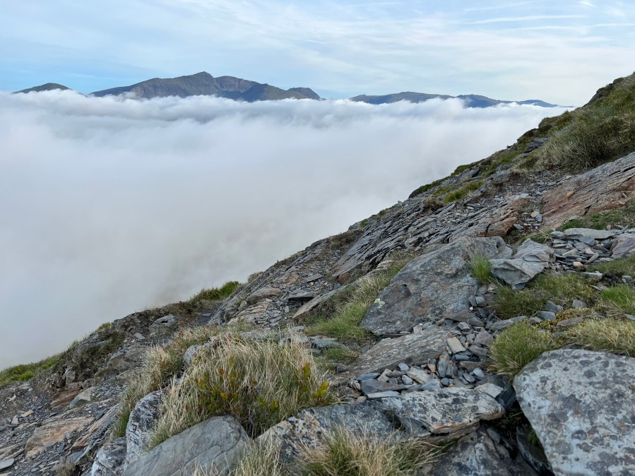 Cnicht - The descent of Cnicht offers uninterrupted views to Yr Wydffa - as long as you're above the clouds! 