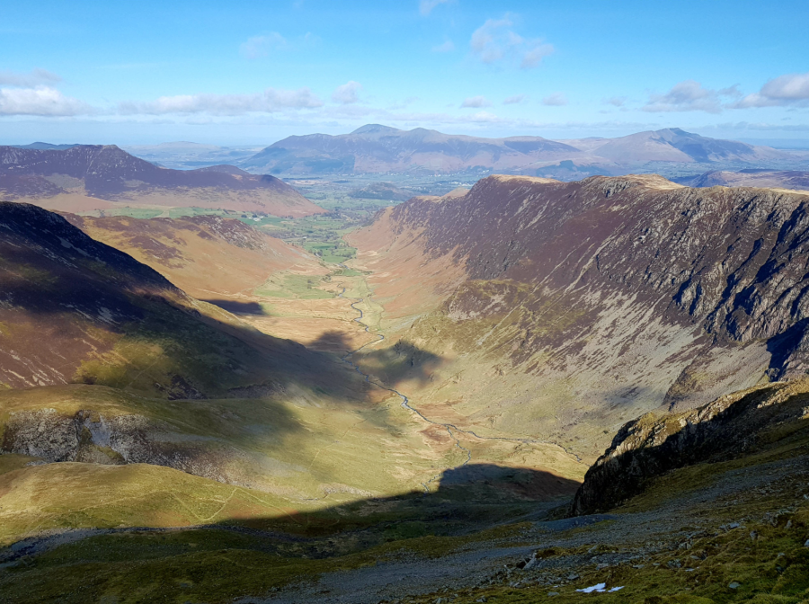 The perfect U-shaped Newlands valley, leading the eye north from Dale Head to Skiddaw.jpg