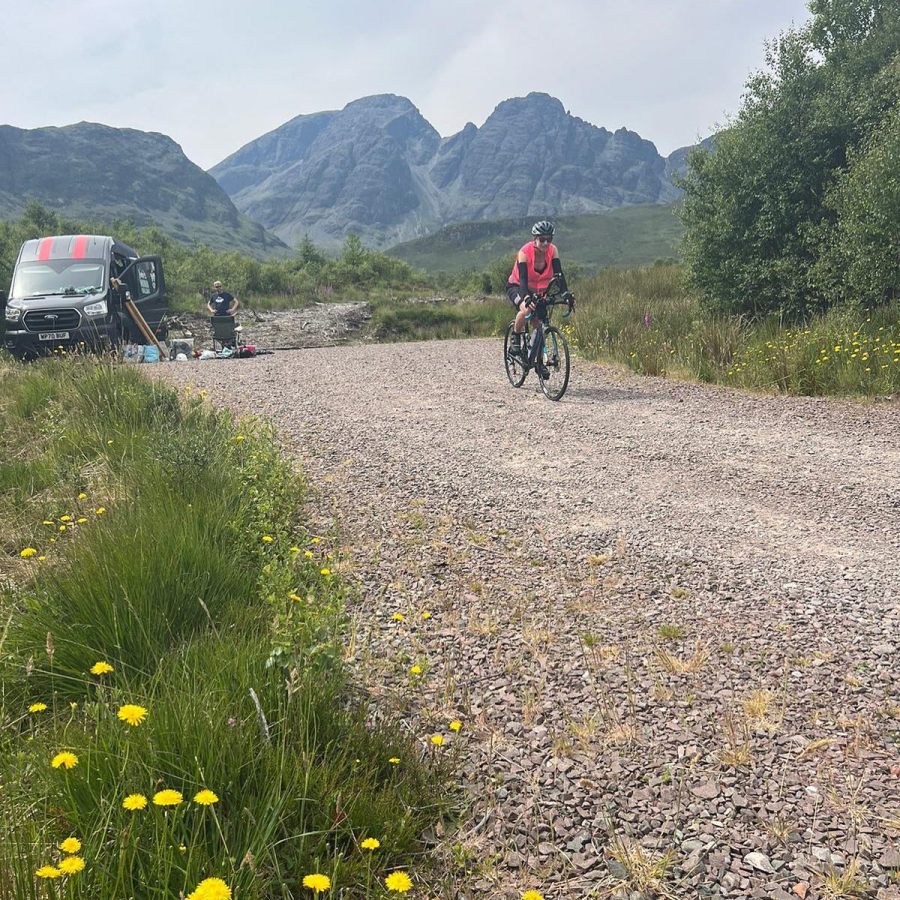 Biking away from Blà Bheinn with 83 Munros to go. Credit: Jamie's Munro Challenge.