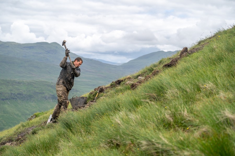 Mountain path repair work on Ben More. Credit: Brodie Hood