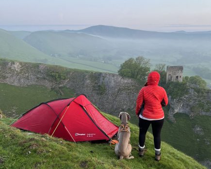 A wild camp above Peveril Castle in the Peak village of Castleton. Credit: Francesca Donovan