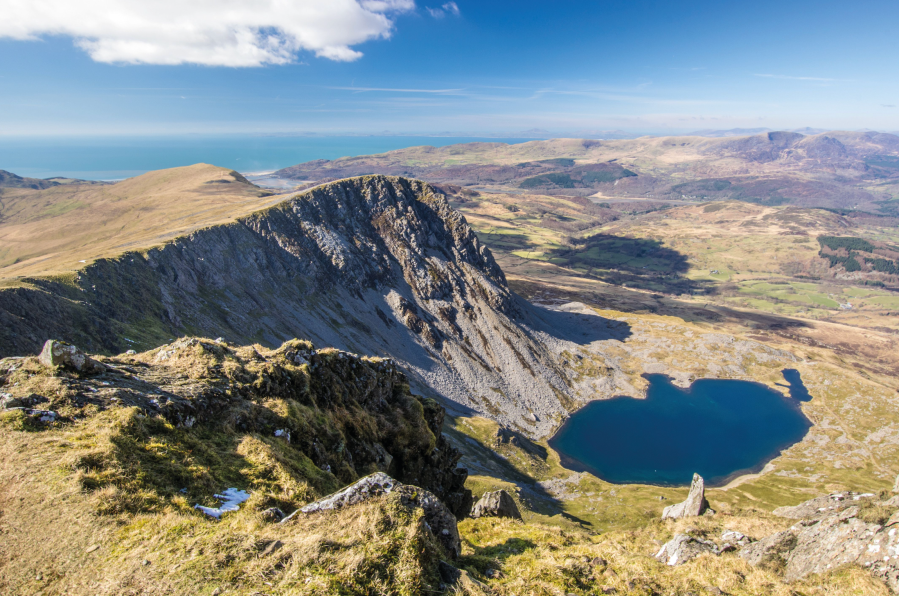 The Cambrian Way - View from Cadair Idris (Penygader or Cader Idris) down to Llyn y Gader.