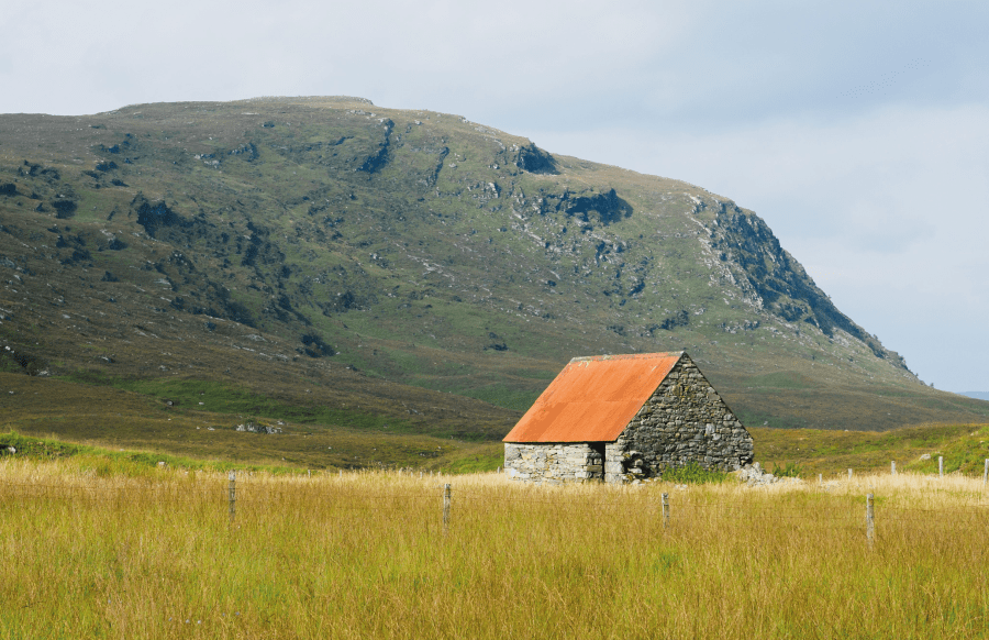 the fannichs - The rust-roofed building on the approach.jpg